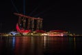 Nightscape of Singapore Marina Bay Sand Singapore Royalty Free Stock Photo